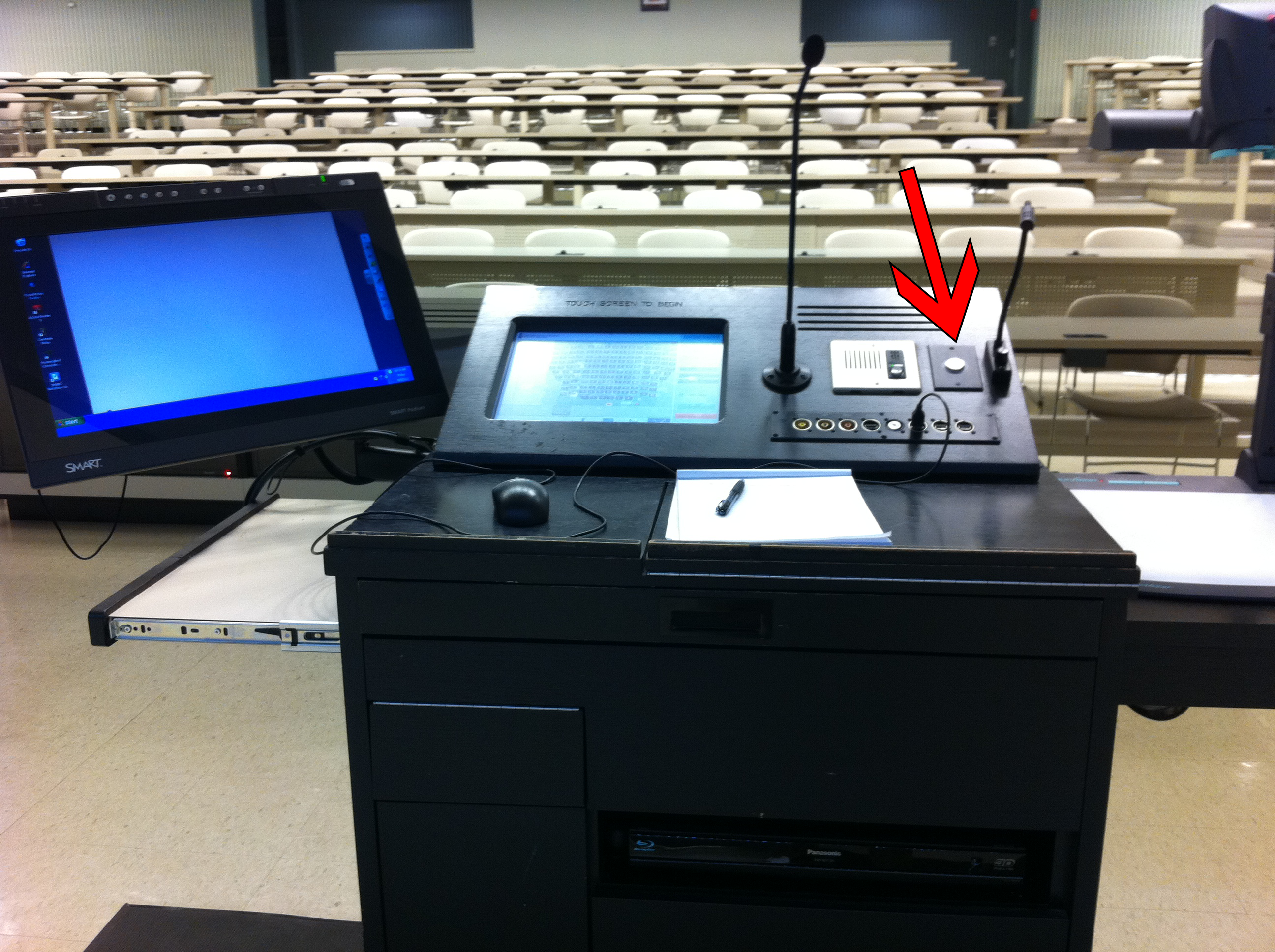Lectern Showing Take Next Button Lectern showing Take Next button