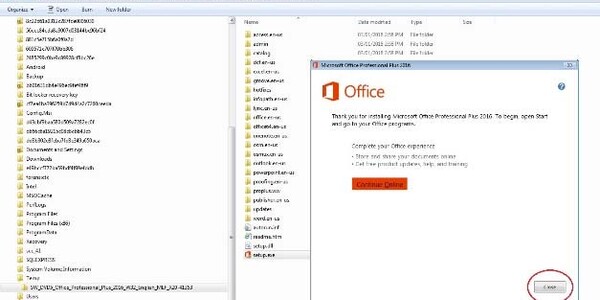MS Office dialog box